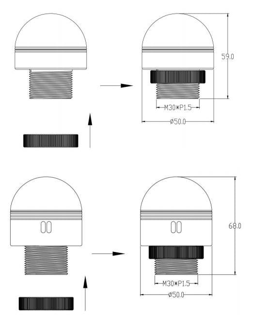 M4B Işıklı Kolon Teknik Çizimi