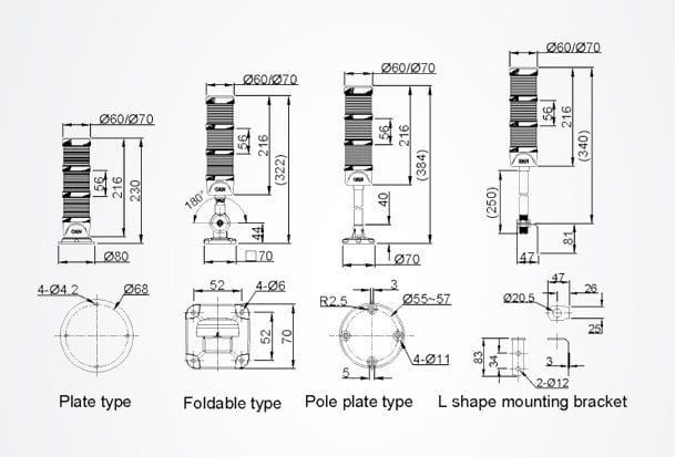 M4F-1 Işıklı Kolonları Teknik Çizim