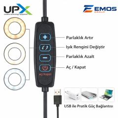 UPX 803L 5X LED Işıklı Akrobat Büyüteç Lambası